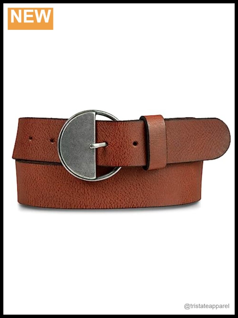 Lucky Brand Women's Leather Belt Half Circle Buckle Milled Texture